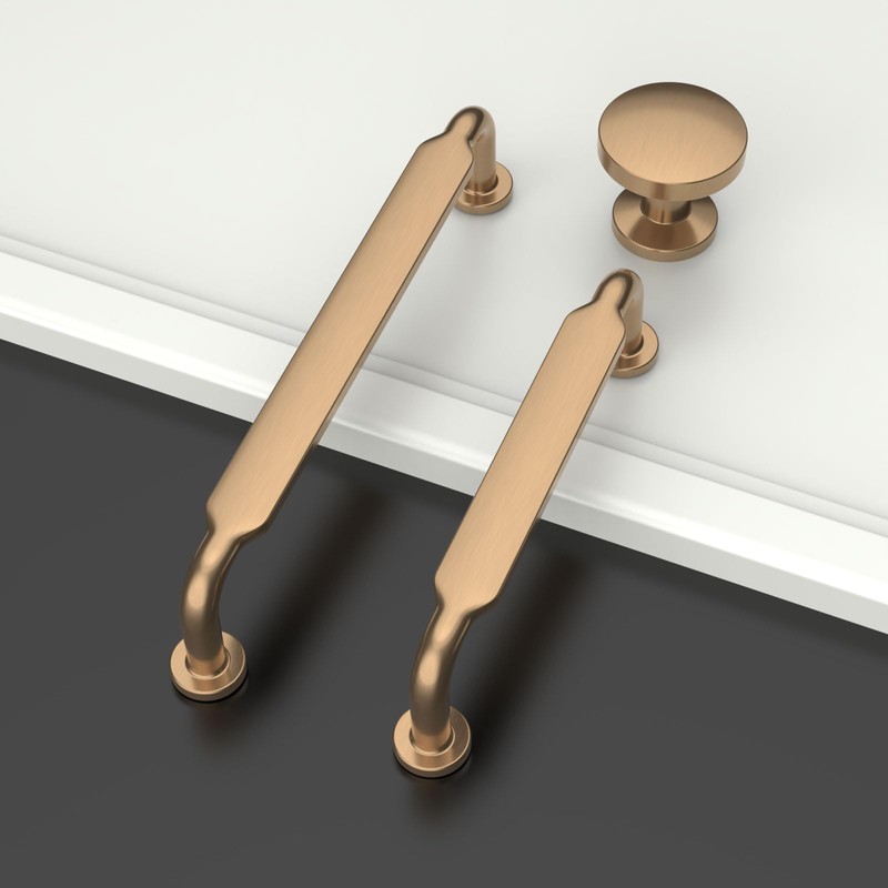 Amerdeco 10 Pack Champagne Bronze Cabinet Pulls 3-3/4 Inch(96mm) Hole