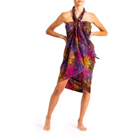 PANASIAM Sarong, multi-coloured, scarf, beach towel, wrap dress, soft natural fabrics, fair production, B703 Inka