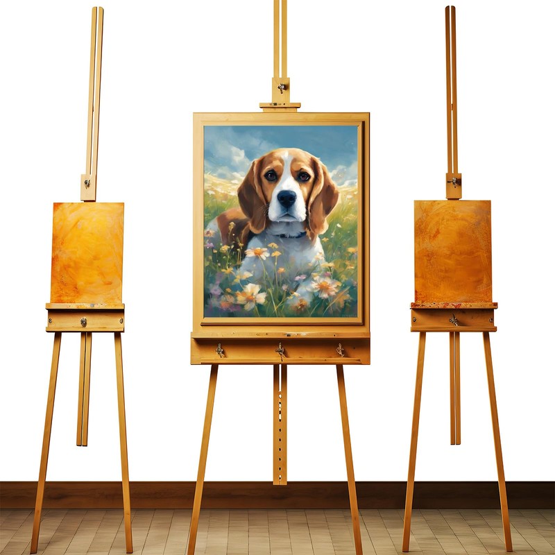 ZUVRDIAI Paint by Number Kits Beagle Dog on Flower Meadow