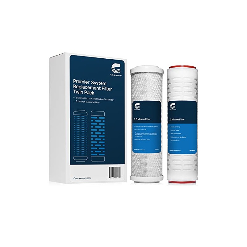 CLEARSOURCE Replacement Filter Twin Pack with 0.2 Micron Filtration