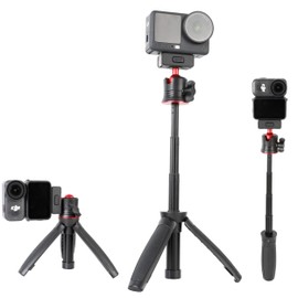 Pellking Quick-Release Extendable Tripod for DJI Osmo Nano & Action 6-13" Lightweight 4-Section Selfie Stick Tripod with Button Lock, 360° Ball Head & Anti-Slip Base for Vlogging/Content Creation