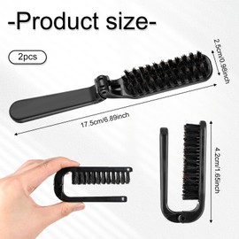 Giantree 2Pcs Travel Hair Brush, Foldable Boar Bristle Brush, Mini Folding Hairs Brushes Collapsible Boar Bristles Hair Comb Pocket Beard Brushes Portable Hairs Styling Tool for Women and Men