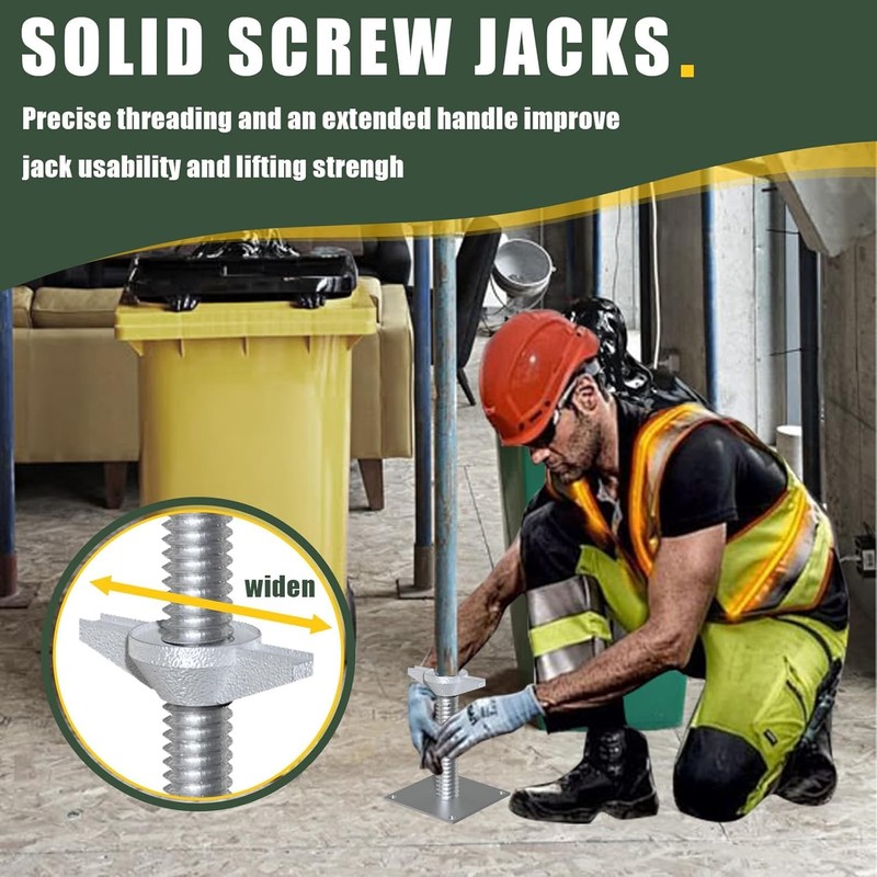 Noliven 4 Pack Screw Scaffolding Jack, 24" Adjustable Scaffold Leveling