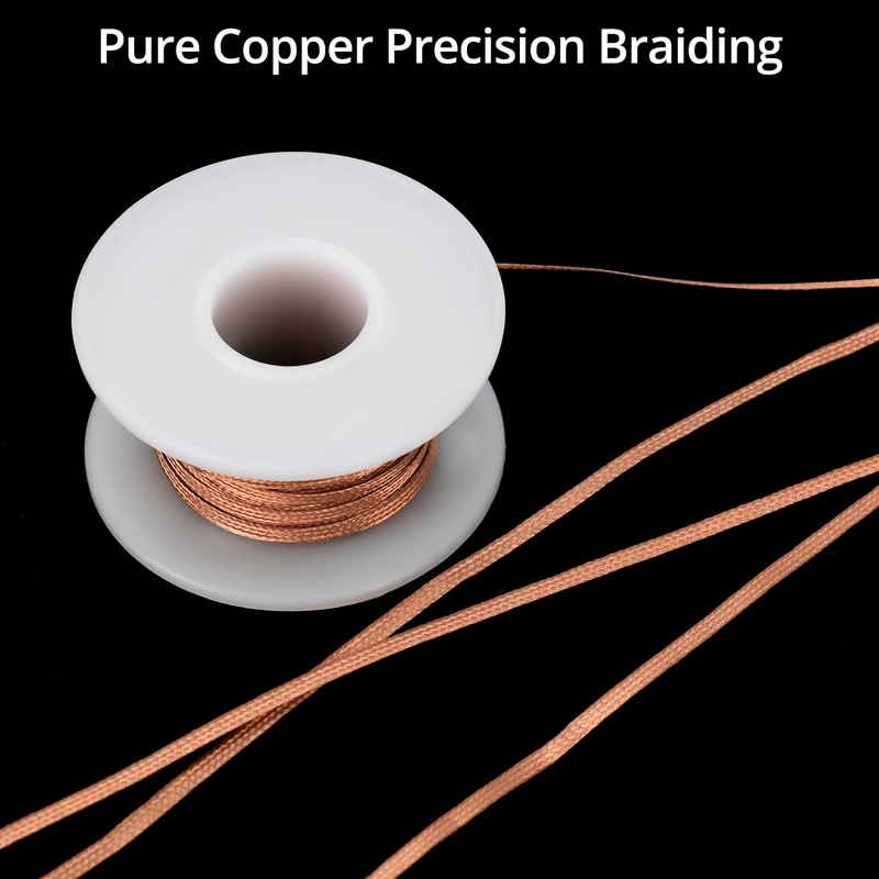 QWORK® Solder Wick Desoldering Braid, Professional Copper Wire Flux Wick,