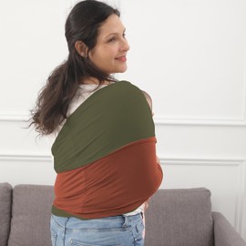 Kloovete Baby Wrap Carrier, Perfect Baby Carrier Wrap Sling for Newborn and Infant up to 35 lbs. (Copper/Oliver, M (S, M, L of Clothing Size))