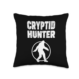 Funny Cryptid Design for Cryptid Lovers and Fans Hunter' Funny Cryptids Design for Bigfoot lovers Throw Pillow, 16x16, Multicolor
