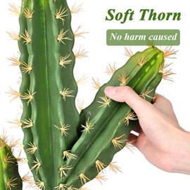 bimiti Artificial Cactus 51 Inch Tall Faux Cactus Plant with White Planter Realistic Faux Plants 4.3Ft Cactus Plant Indoor Outdoor Fake Cactus Tree for Home Office