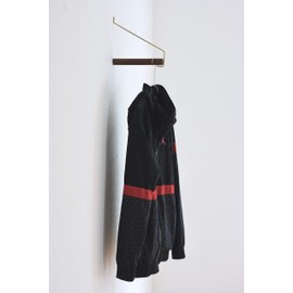 anaan Coordinate Design Clothes Rail Wall Coat Hooks Rack Hanging Wall Mounted Coat Hanger Wood Brass Wall Decor 22 cm (Walnut)