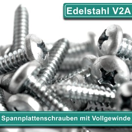 PRIOstahl Chipboard Screws with Full Thread Wood Screws Rounded Head Screws - Pack of 50 Size: 5 x 20 mm Screws for Wood Construction Wood Connections Tension Plates Furniture Construction Rustproof