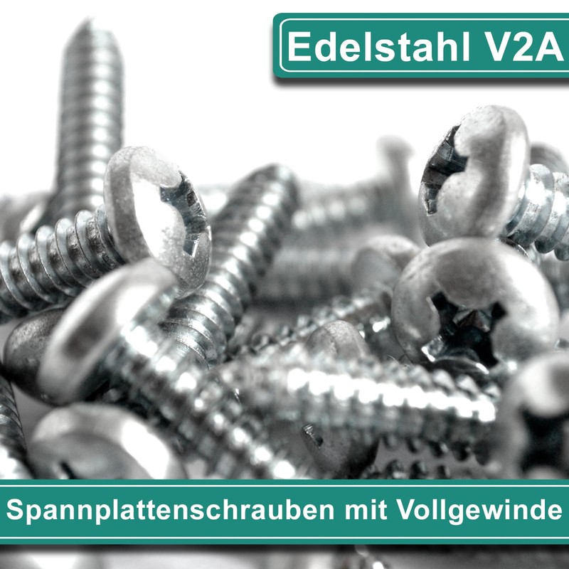 PRIOstahl Chipboard Screws with Full Thread Wood Screws Rounded Head