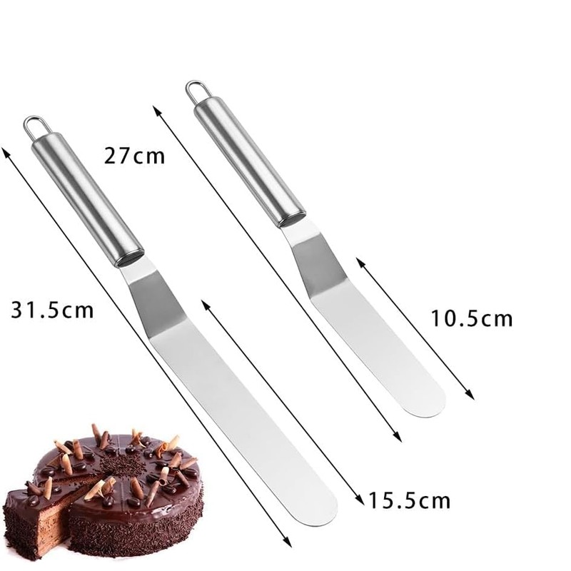 Heanvmyss 2PCS Stainless Steel Icing Spatula
