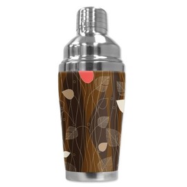 Mugzie "Abstract Mocha" Cocktail Shaker with Insulated Wetsuit Cover, 16 oz, Black