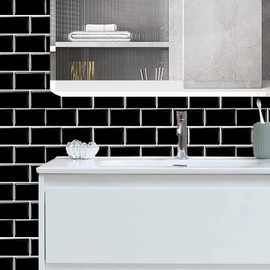 Peel and Stick Backsplash Tile for Kitchen Wall, 12” x 12” Stick On Backsplash Bundle Set with Wallpaper Smoothing Tool Kits for Kitchen or Bathroom with 3D Glass Tile Looks