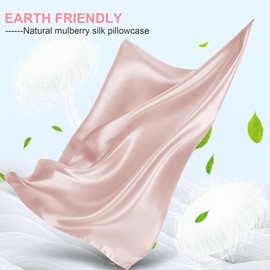 Silk Body Pillow Cover with Zipper, Mulberry Silk Pillow Cases Body Size Ultra Smooth and Soft Breathable Cooling Silk Satin Body Pillowcase for Hair and Skin (20x54 Inches, 1 Pack)