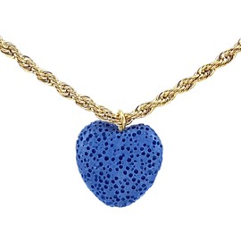 Omky Collar Piedra Volcánica | Difusor | Corazón (Blue)