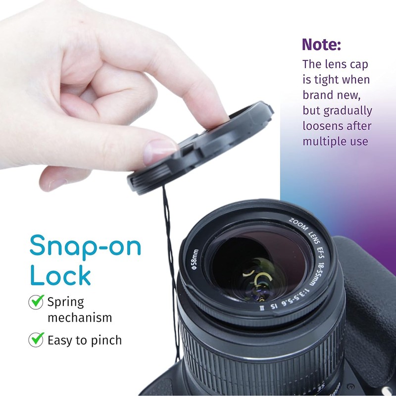 CamDesign 72MM Snap-On Front Lens Cap/Cover for Canon, Nikon, Sony,