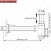 ZASLEME Brass Round Bottle P Trap, Basin Sink Waste Trap