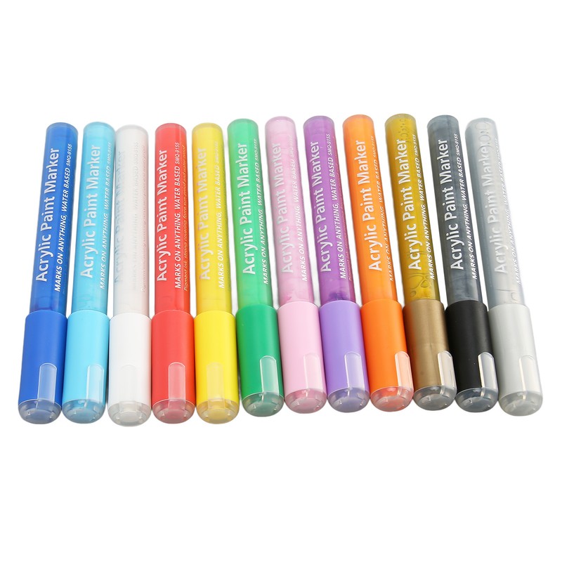 12pcs Nail Polish Pens Multiple Colors Quick Drying DIY Nail