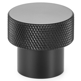 KOOFIZO 20-Pack Knurled Cabinet Knob - Black Pull Handle (28mm / 1.1 Inch), K22 Solid Hardware for Kitchen Cupboard Door, Bedroom Dresser Drawer, Bathroom Wardrobe