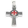 Schmuck-Checker Detailed Templar Cross Pendant & Chain Crusader Crest Silver