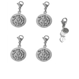 Hidden Hollow Beads Set Of 4 Clip On Charms, Bag, Purse, Handbag, Message, Keychain, Zipper Pull, Bracelets, Necklaces, Jewelry (Be Still And Know That I Am God)