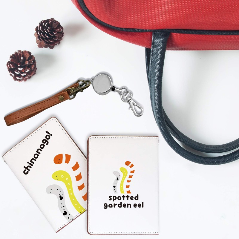 Pretimo Pass Case, Commuter Holder with Reel, Illustration, Bi-fold, Invisible,