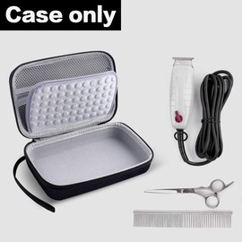 Case for Andis Professional T-Outliner Beard/Hair Trimmer, Model GTO 04710/04603/ 04775, with Mesh Pocket for Attachment Set