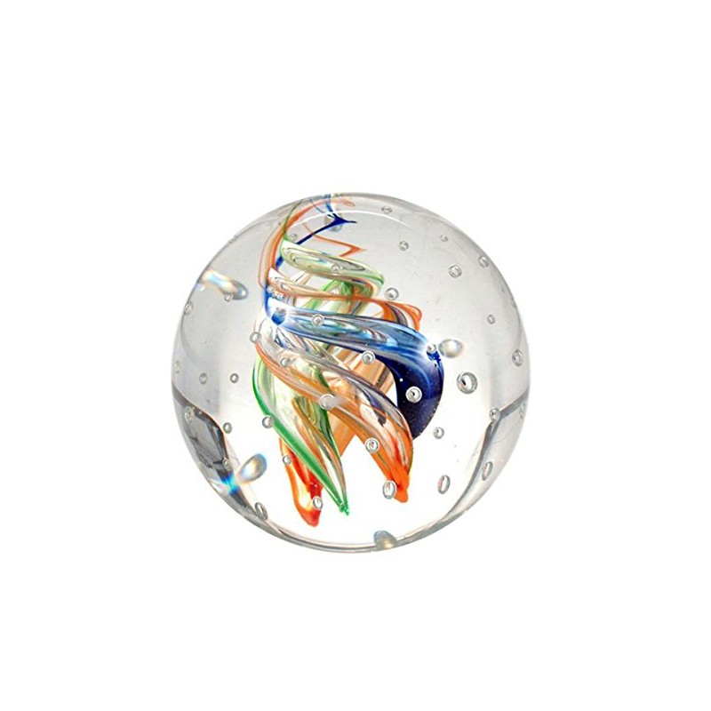 Dream Ball 172 Glass Ball, Colourful Spirals with Many Bubbles,