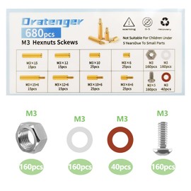 Pack of 680 Motherboard Spacers, Robust and Easy to Use, M3 Spacers, Wide Range of Applications, Brass Screw, for Electronics and Electrical Appliances (Average Size)