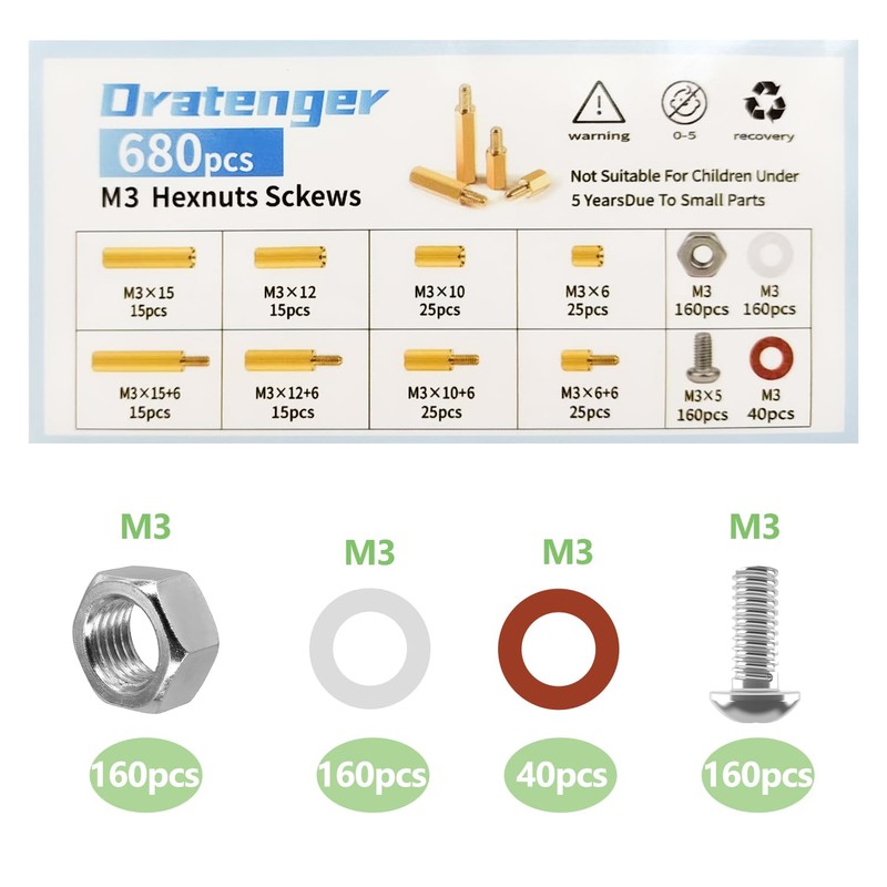 Pack of 680 Motherboard Spacers, Robust and Easy to Use,