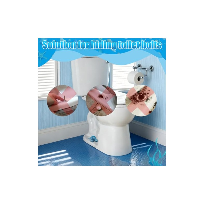 2 Pcs Toilet Bolt Covers Decorative, Sea Turtles Toilet Bolt