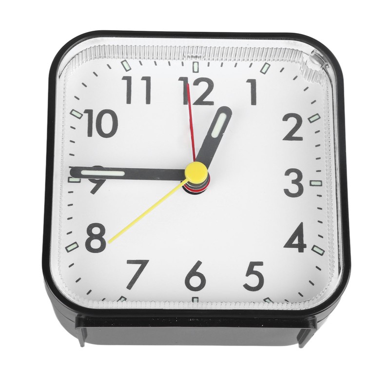 Small Clock Black Alarm Silent Minimalistic Design Snooze with Backlight