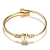 OutstandLong Gold Initial Letter J Cuff Bracelets Women Girls Heart