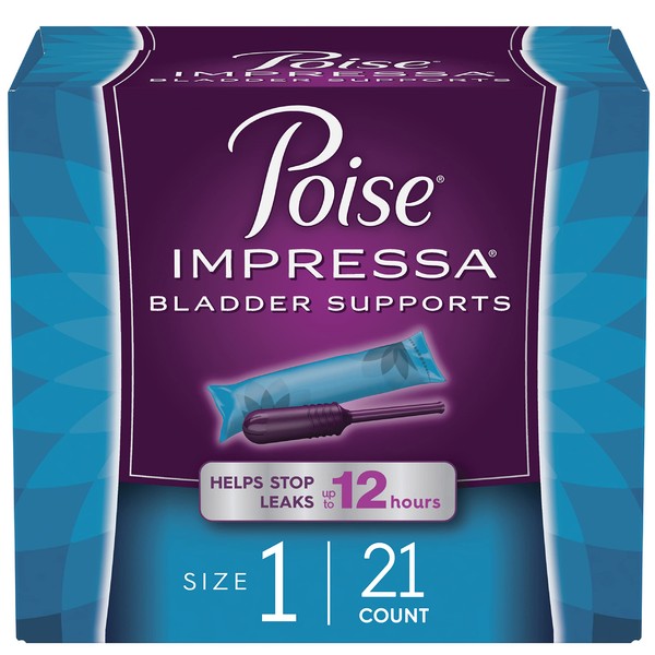 Poise Impressa Incontinence Bladder Support for Women, Bladder Control, Size 1, 21 Count (Packaging May Vary)