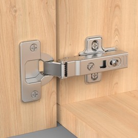 Furniware Pack of 2 Soft Close Corner Stop Hinges, 52 mm Hole Spacing Cabinet Hinge, 105 Degree Kitchen Cabinet, Pot Hinges 35 mm Pot Hinge, Wardrobe Hinge, Furniture Hinge with Damper