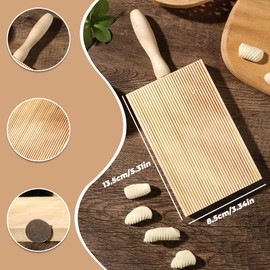 2Pcs Stable Pasta Maker Gnocchi Board Smooth Ergonomic Wooden Butter Table Lightweight Beech Gnocchi Board for Pasta Maker Gnocchi Roller