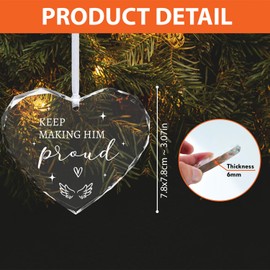 Keep Making Him Proud Dad Memorial Ornament, Bereavement Keepsake, Loss of Loved One, Anniversary of Passing, Thinking of You, Loss of Dad Glass Ornament (02)