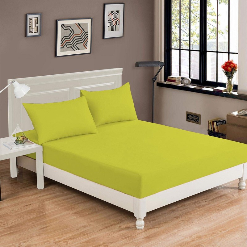 Nimsay Home Plain Dyed PolyCotton Modern Bed Fitted Sheets Soft