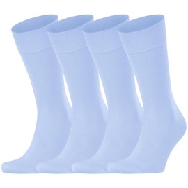Dafi soft 4 Pairs Men's Seamless Toe Cotton Socks - Premium Comfort, Made in Turkey, Size 12-14 uk, Light Blue