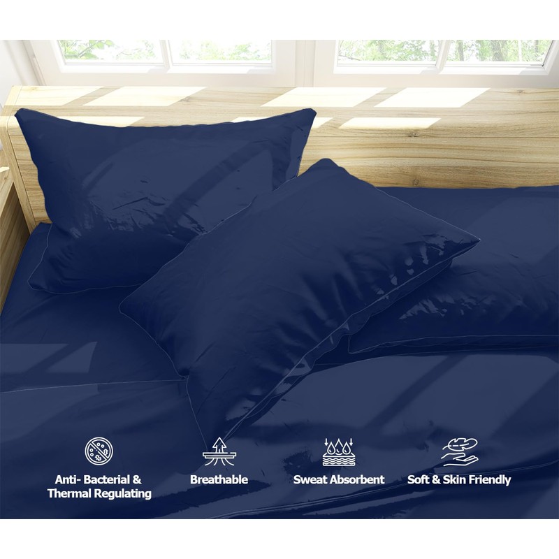 MistyMorning Pillow Cases 4 Pack - Standard Size (50x75+15cm), Egyptian