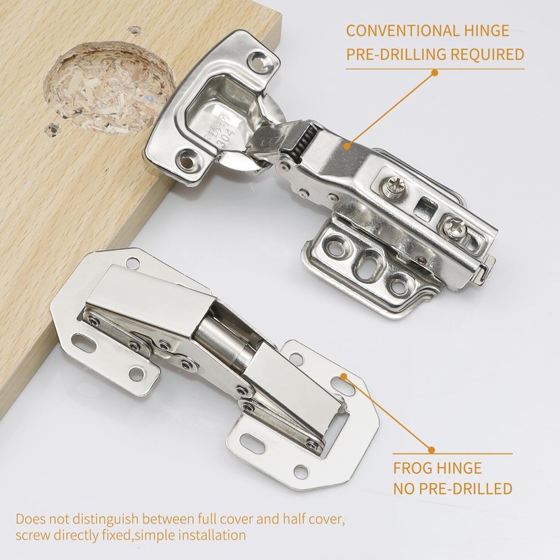 2-Pack Hidden Hinges for Cabinet Doors Frameless,90 Degree Concealed Cabinet