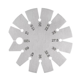 HARFINGTON Bevel Gauge Stainless Steel Axe Angle Gauge 15-120 Degree Knife Blade Angle Gauge Round Shape for Knife Angle Checking