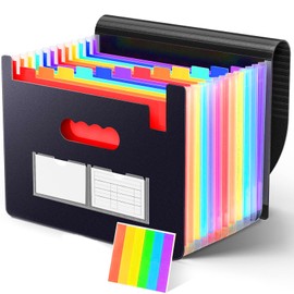 Document Folder A4, 13 Compartments Expanding Folder Sorting Folder Colourful File Organiser Accordion Design with Lid for Storing Papers Management Papers
