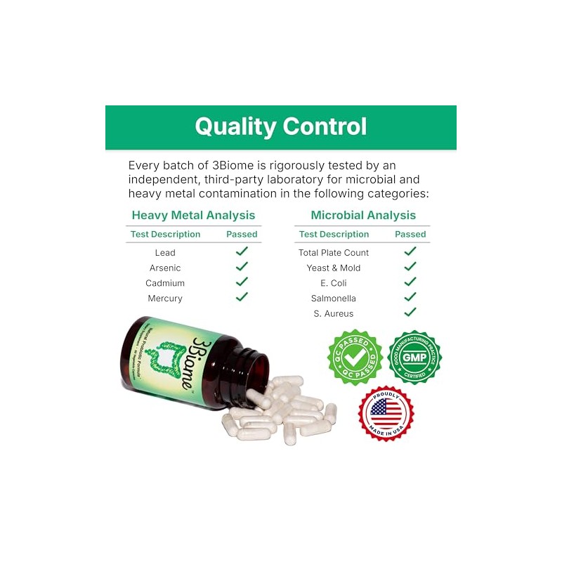 3Biome - Natural Probiotic Supplement - Non-GMO, Vegan, Gluten-Free