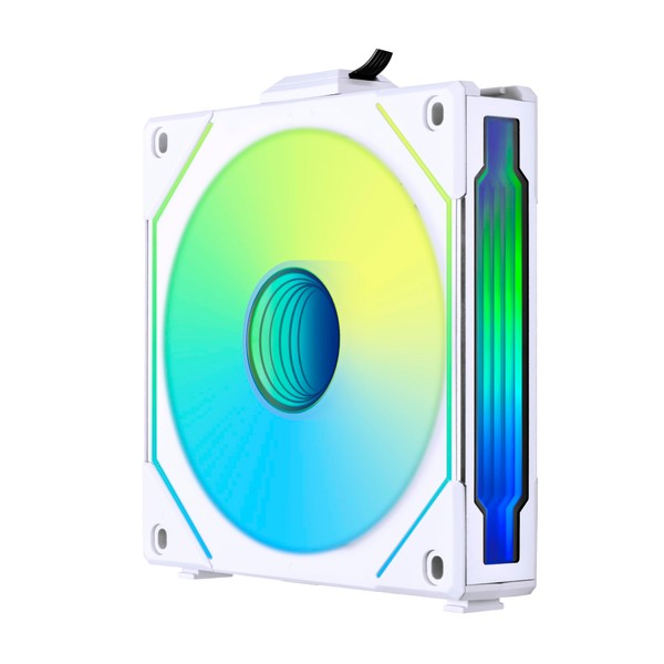 LIANLI Case Fan Series UNI FAN SL-INFINITY REVERSE BLADE 120 White Blade Inverted Model Daisy Chain Reversible Cable Module with Infinity Mirror, Japanese Authorized Dealer