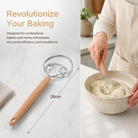 LCOLYDM 2 Pack Danish Dough Whisk,Dough Whisk, Stainless Steel Bread Whisk, Sourdough Mixer Hand Tool, 26cm x 7cm, Pizza Dough Mixer, Baking Accessories, Dutch Bread Maker Tool