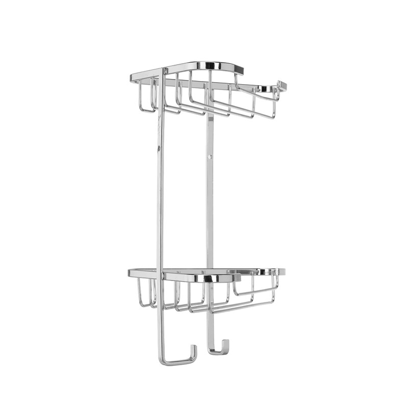 Croydex Small Two Tier Corner Basket - Bathroom Storage Solution,