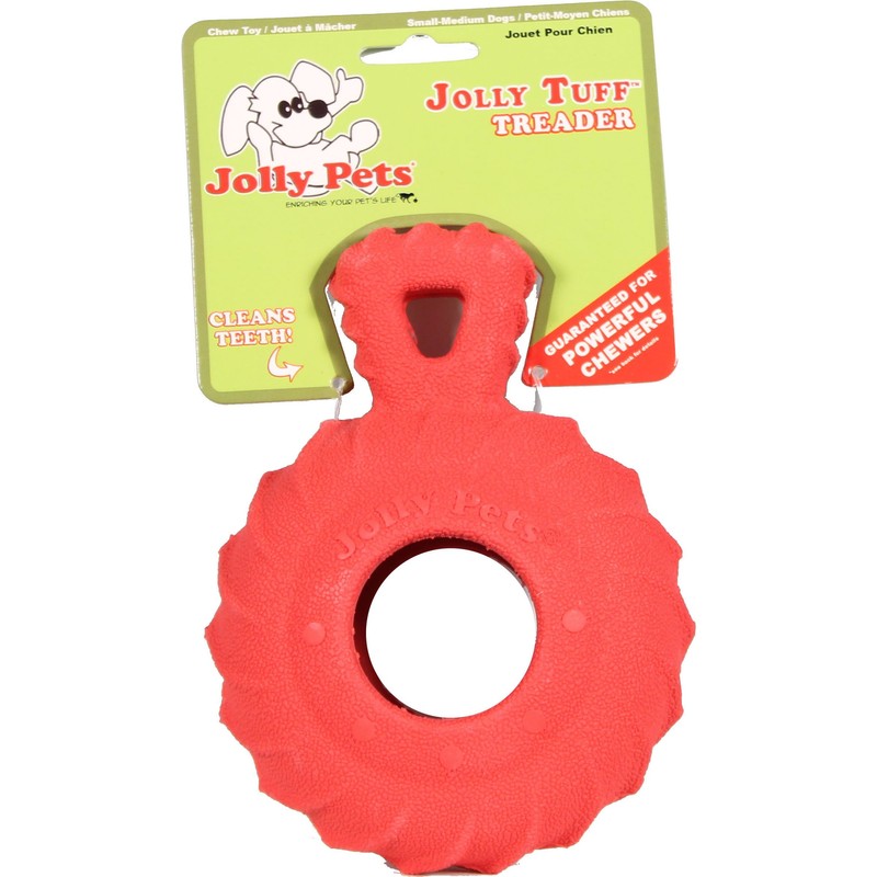 Jolly Pets 4.5"" Jolly Tuff Treader, Red, JTR22