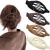 Flomiara 4PCS Flat Claw Clip, Oval Hair Clips for Thick