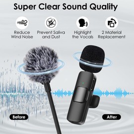 9 Packs Mini Wireless Furry Windscreen & Foam Cover Set for Lavalier Microphone